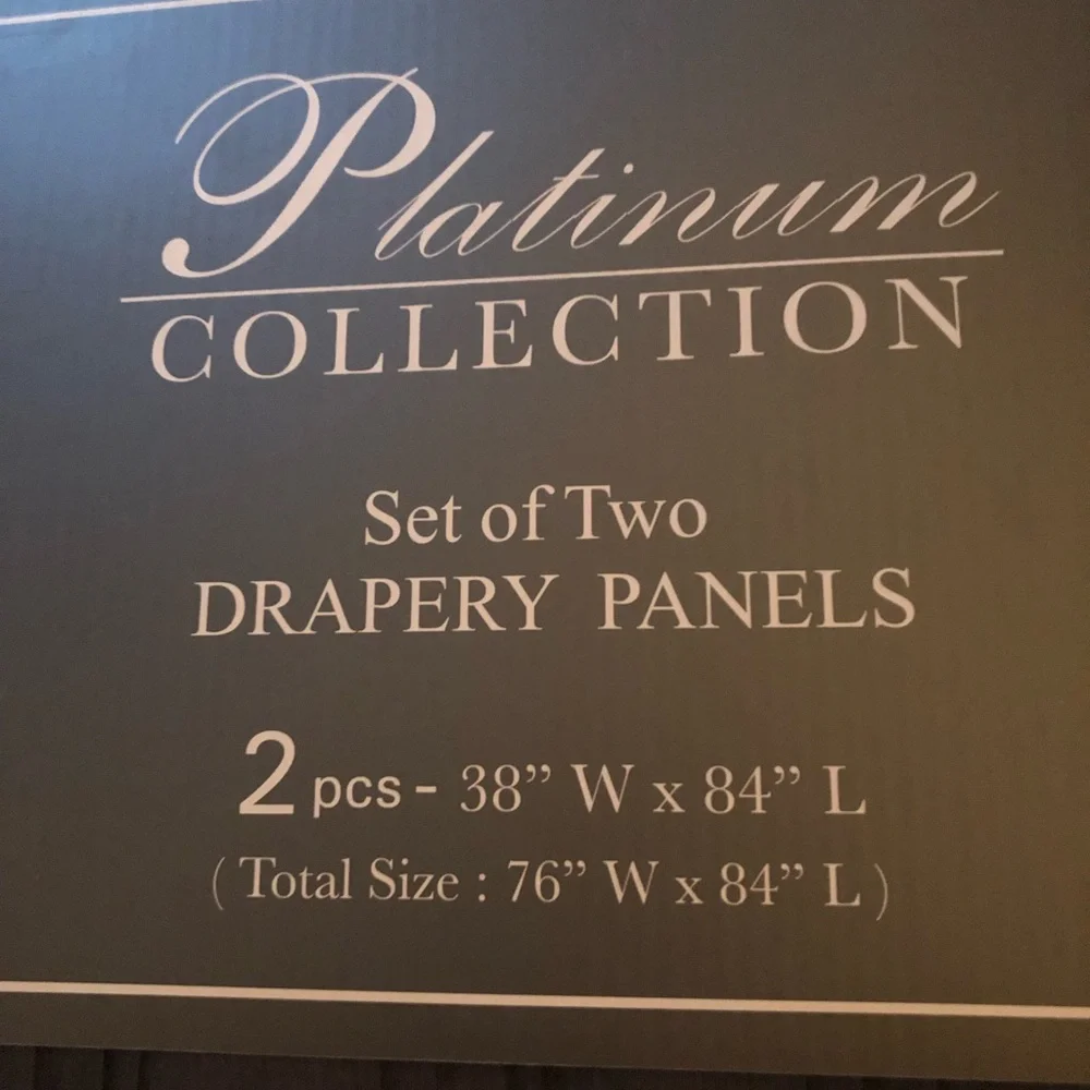 NWT set of SIX Platinum drapery panels in dark blue